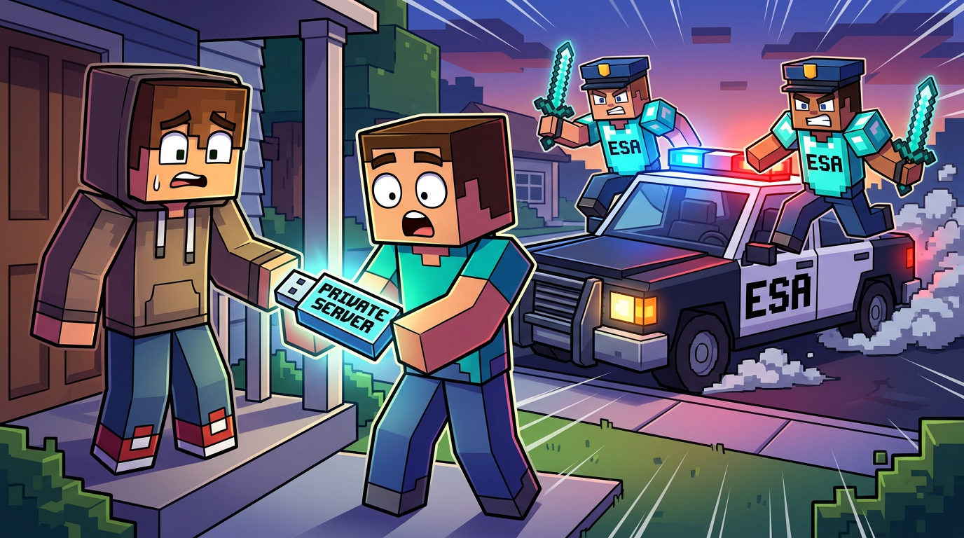 ESA busts a hand-to-hand transaction of a USB stick containing a Minecraft private server.